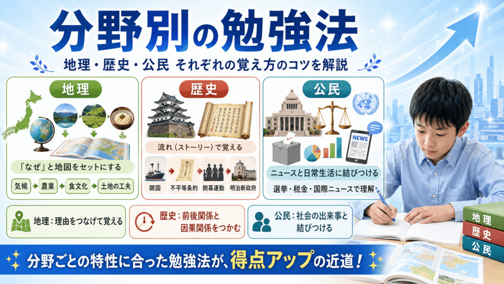 分野別の勉強法【地理・歴史・公民】